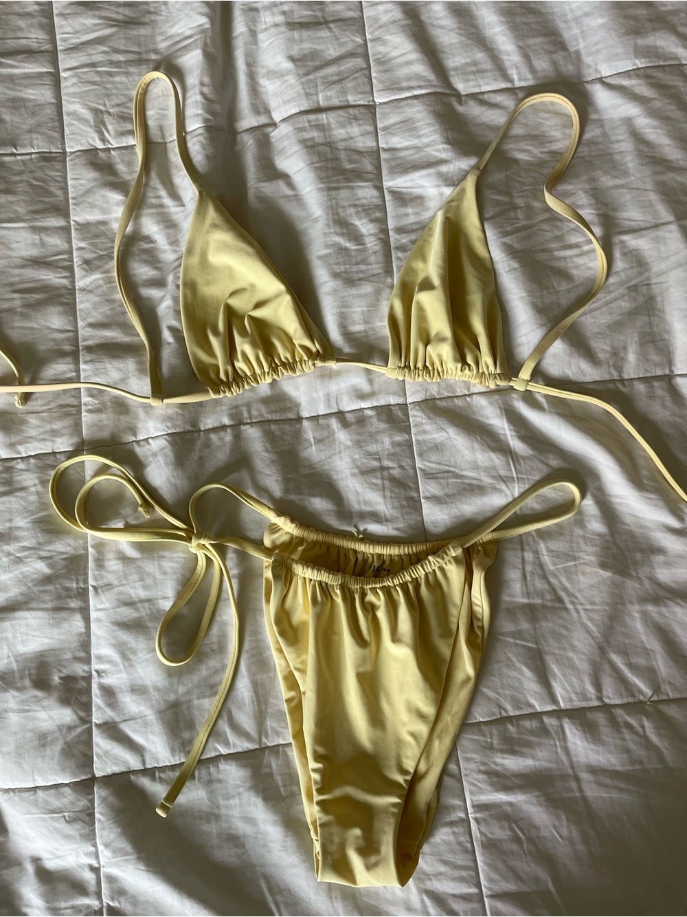 SIR the label Lemon Yellow Triangle String Bikini